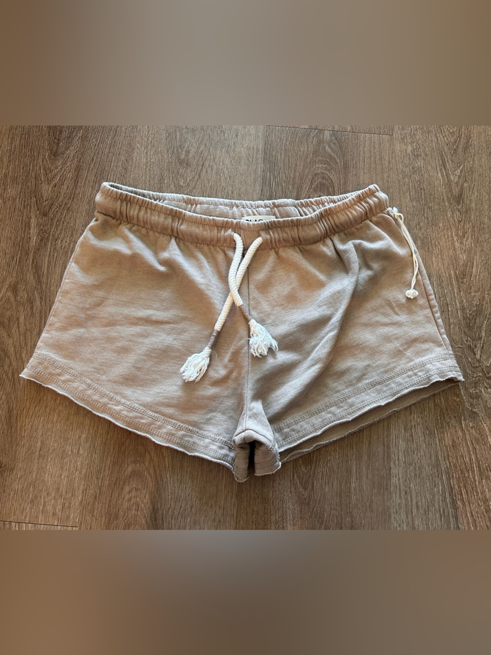 Lagaci Neutral Taupe Drawstring Lounge Shorts